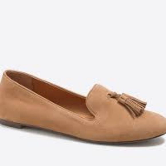 J. Crew Tan Cora suede tassel loafer flats - Picture 1 of 7